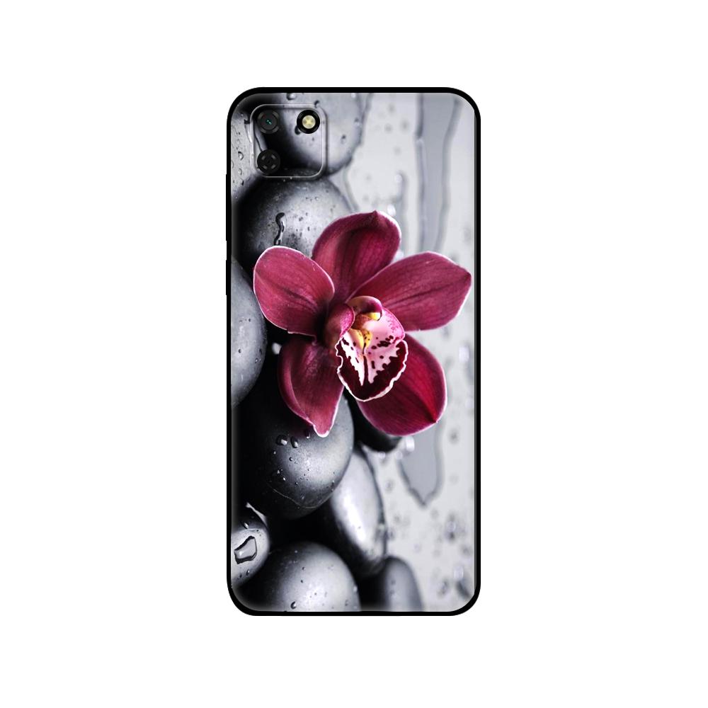 Black Tpu Case For Huawei Y9S Y6S Y8S Y5P Y7P Y8P Case For Huawei Y5 Lite Prime 2018 Y6 2019 Cover Orchid Flowers Colorfu