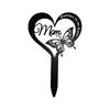 Memorial Marker for Cemetery Heart Plaque Garden Stake Mom Decoration Stake for Outdoor Yard Garden