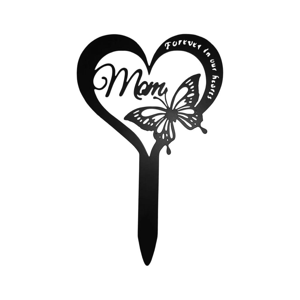 Memorial Marker for Cemetery Heart Plaque Garden Stake Mom Decoration Stake for Outdoor Yard Garden