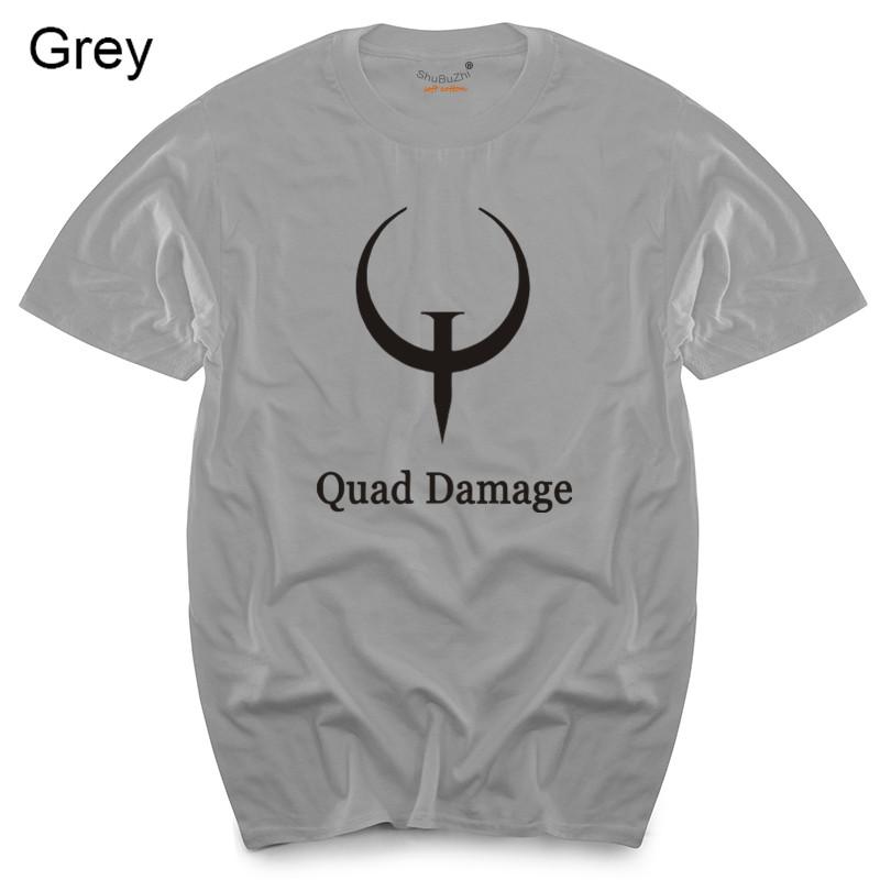 

quad damage Quake Geek Gamer T shirt Cotton Multi Size Color mens top tees euro size teeshirts for him 4XL