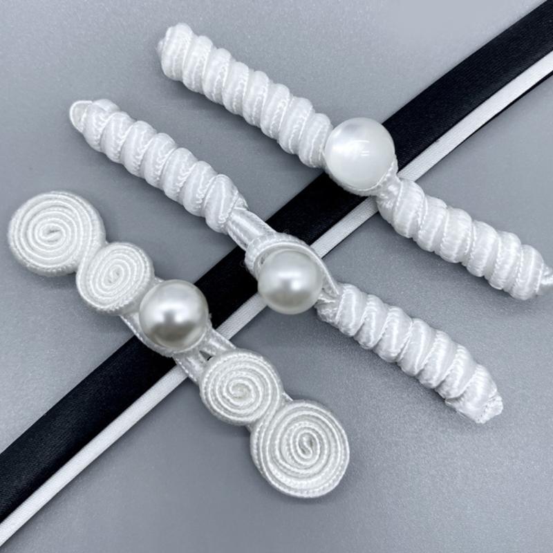 Hand Sewing Closure Button Fasteners Pearl Hook Closure Cheongsam Frog Pearl Buckle Buttons Elegant TangSuit Decoration