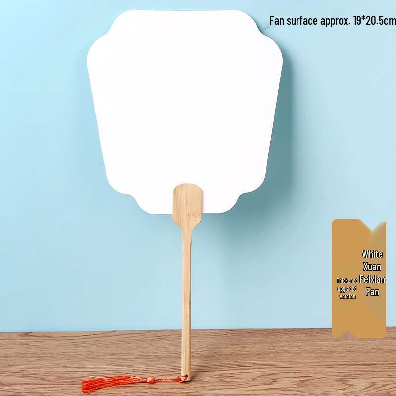 Double-Sided Thickened Xuan Paper Round Fan for Watercolor, Calligraphy, and Handwriting - Ancient Style Intangible Cultural Heritage Palace Fan.