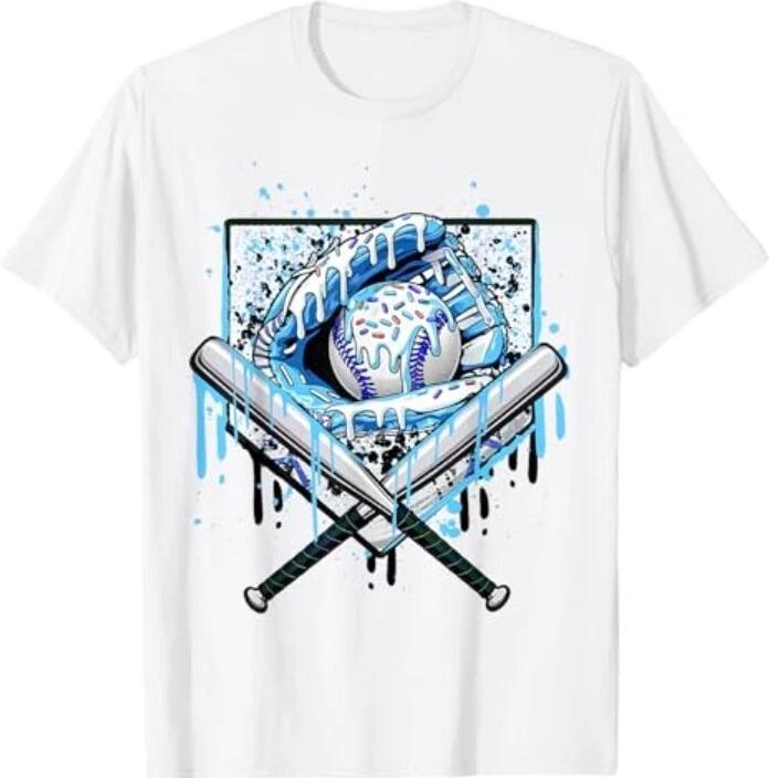 Baseball Drip For Boys Ice Cream Drip Youth Boys Baseball T Shirt L