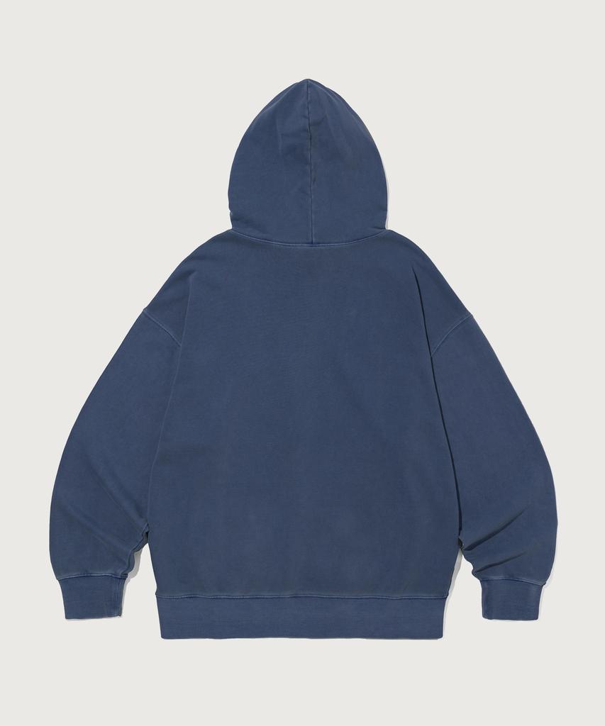 Big Logo Pigment Oversized Hoodie Blue
