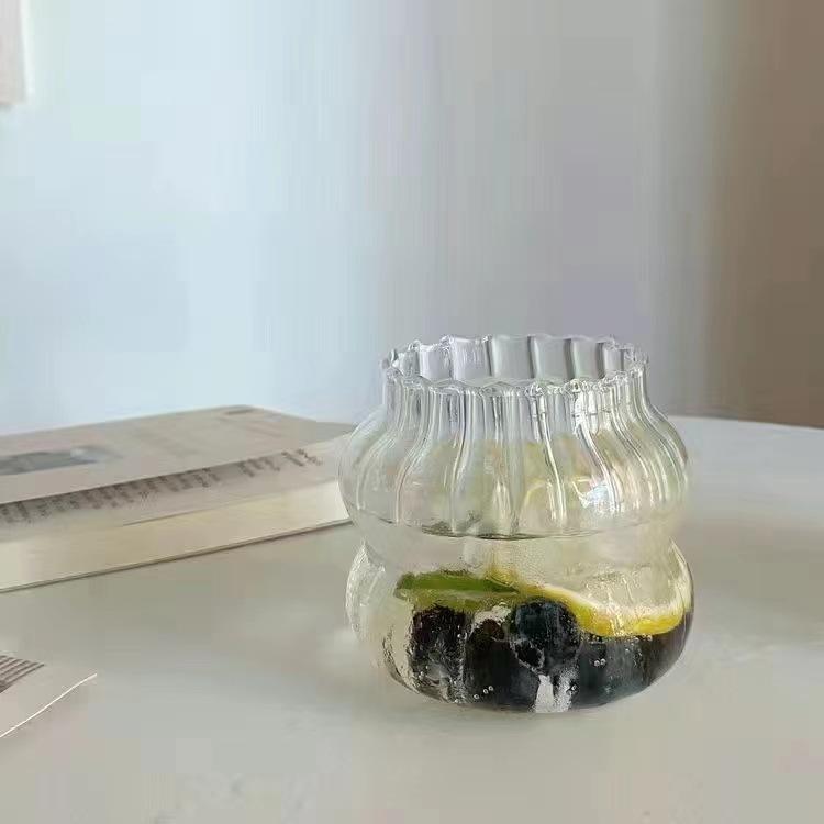 High Borosilicate Transparent Glass Internet Celebrity Glass Single Layer Breakfast Cup Household Multi Capacity Juice Drink Milk Cup