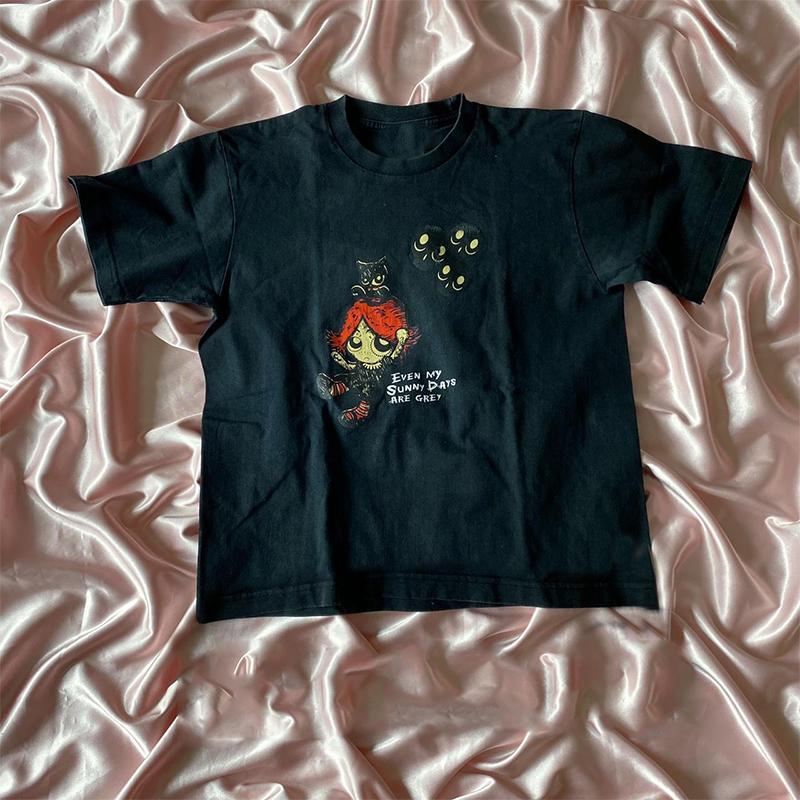 

Harajuku Aesthetic Y2k Crop Top Women Sexy Letter Print Graphics Baby Tee Goth Casual Short Sleeve Tshirt Punk Streetwear Slim M