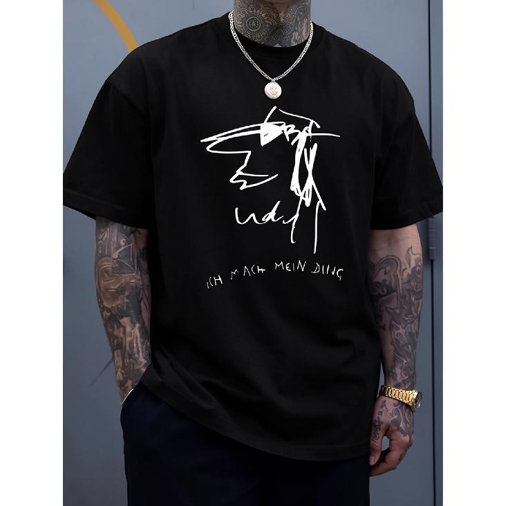 'Ich Mach Mein Ding' Lustiger Print Kurzarm Herren T-Shirt für Industrial Metal Fans, deutsche Kulturbegeisterte und Hardcore-Subkultur-Fans- M schwarz