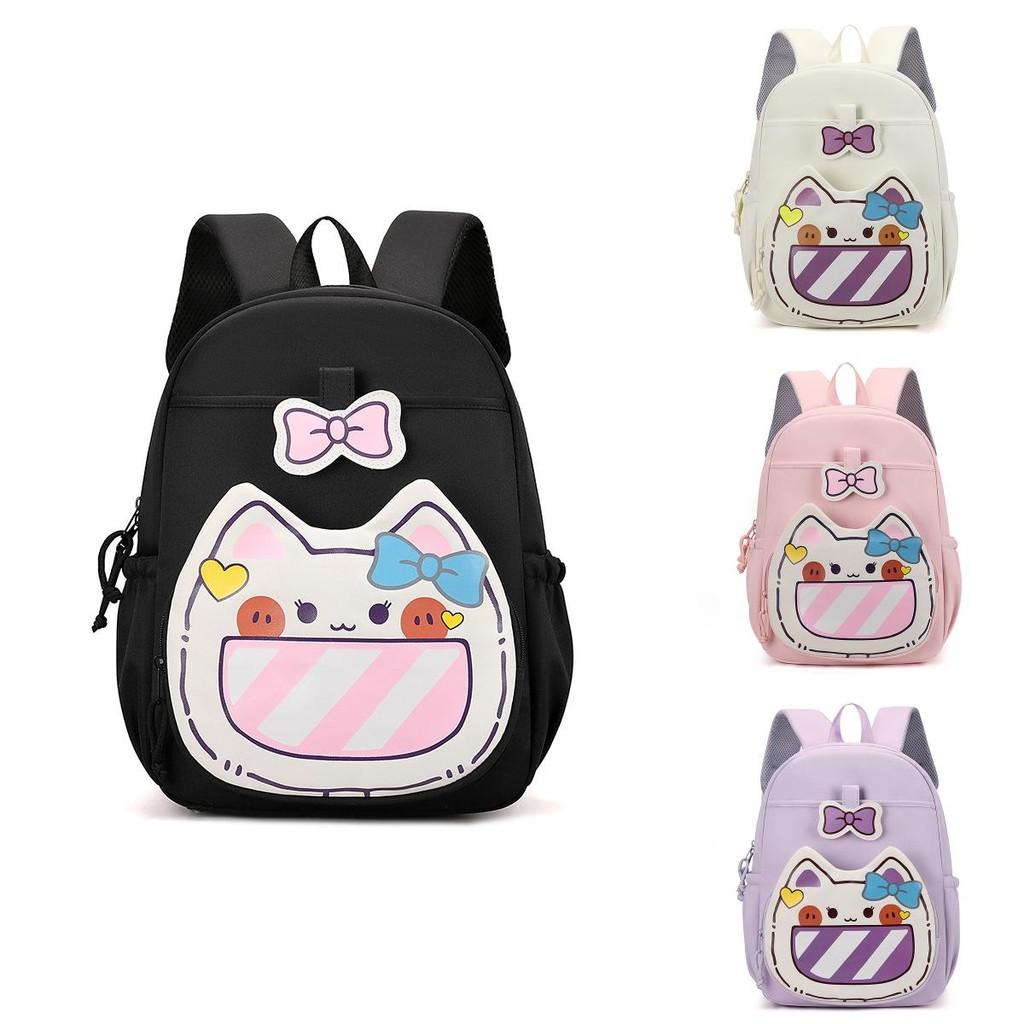 Cute Cat Cartoon School Backpack For Children Stylish And Functional For Everyday Use
