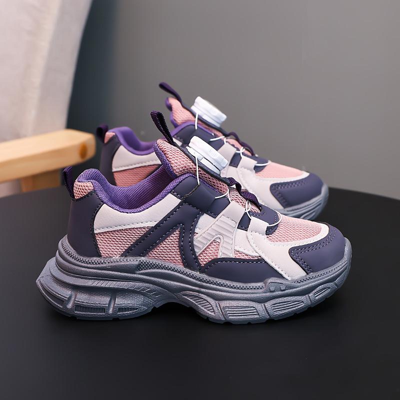

Children s Spring and Autumn Button Daddy Shoes Soft Sole Medium and Large Children s Girls Sneakers Breathable Casual Shoes Lightweight Children s L 30 фиолетовый