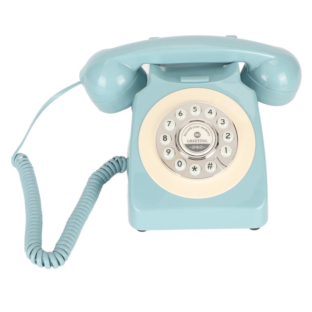 Vintage Telephone Push Button Dialing Sound Message Record Retro Landline for Wedding Party Home
