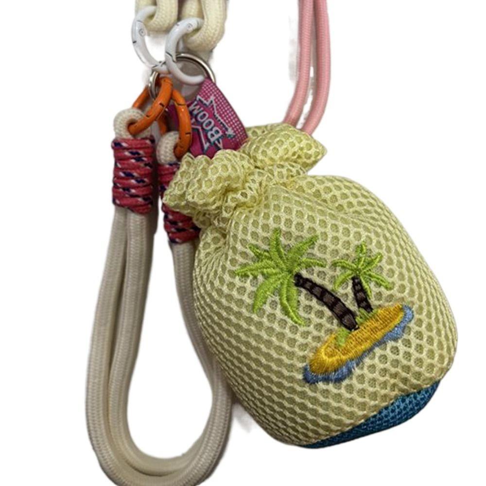 Neck Hanging Crossbody Headphone Bag Mesh Pouch Small Coin Purse Sweet Lanyard Lipstick Bag Summer