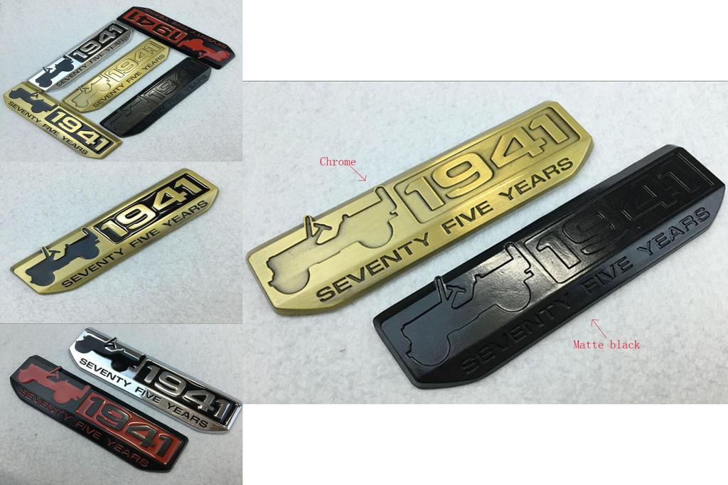 Metalowy Emblemat 1941 Najwyższej Jakości Do Bagażnika, Klapy Bagażnika i Błotnika Jeepa