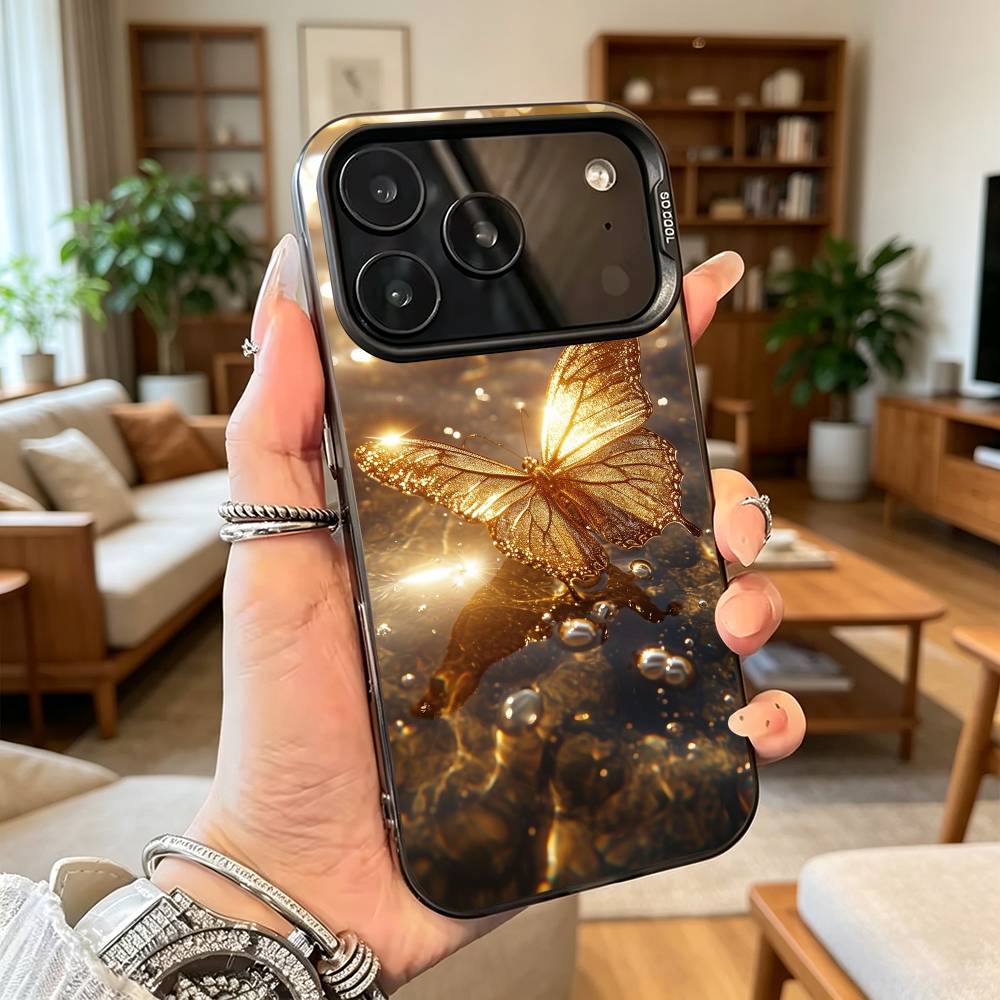 Glow In the Dark Butterfly Gift Phone Case For iPhone 17,16,15,14,13,12,11 Plus,Pro Max,XS,Colorful Silver Black Cover