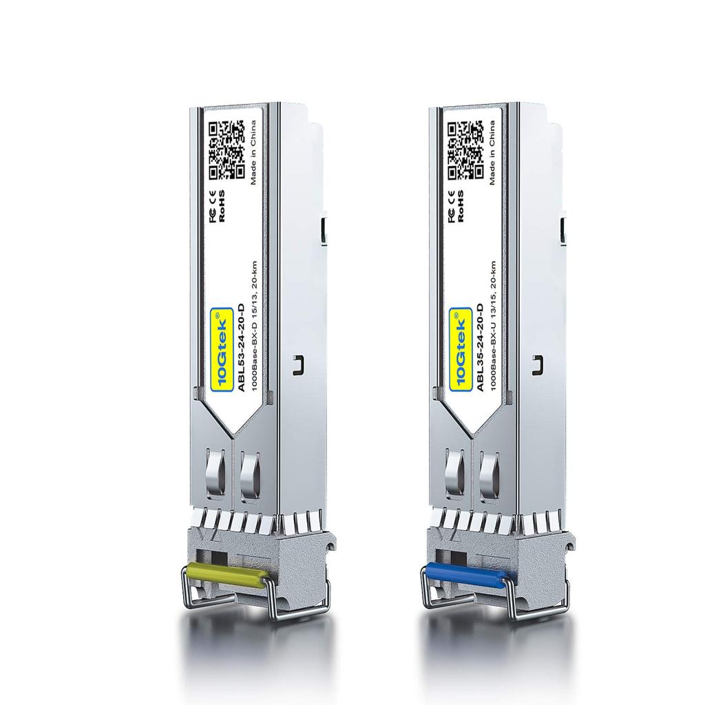 10Gtek 1000Base-BIDI SFP Module, One-to-One 1.25G SFP Bidi Optical Transceiver, 1550nm/1310nm SMF, Up To 20km, Compatible with Cisco, Ubiquiti UniFi,