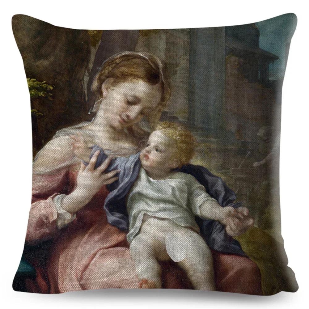 Husă de pernă pentru femeie în stil vintage, decor Europa, față de pernă cu imprimeu Lady Girl, husă de pernă din poliester pentru canapea, casă, mașină