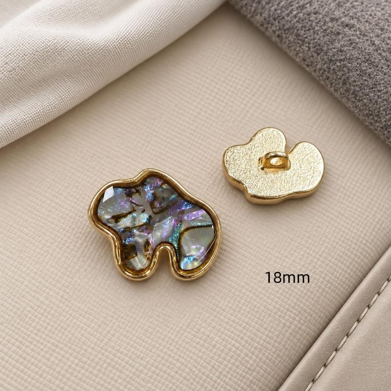 Abalone Shell Gold Trim Sewing Buttons Glossy Surface Durable Build For Coat Blazer Diy Sewing Craft Projects