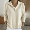 Autumn/Winter 2026 Women's Zipper Knit Cardigan - European & American Casual Fashion