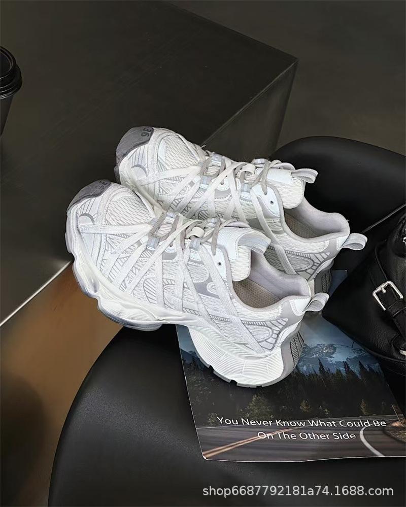 Thick-soled dad shoes women's tide spring and summer versatile mesh breathable feet small height increase casual sports shoes