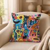 Art A-Abstract FacesS Cushion Cover Double-Sided Printed Pillow Cover Hypoallergenic Dust-Mite Proof