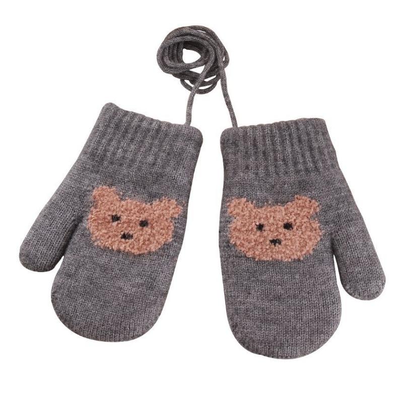 

Детские перчатки Зимние Детские Вязаные Утепленные Перчатки Мультяшные Перчатки-варежки с полными пальцами для Малышей Теплые Ветрозащитные Перчатки для Мальчиков и Девочек темно серый