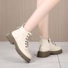 Leather platform Martin boots women's British style 2025 new spring and autumn single boots versatile casual winter short boots