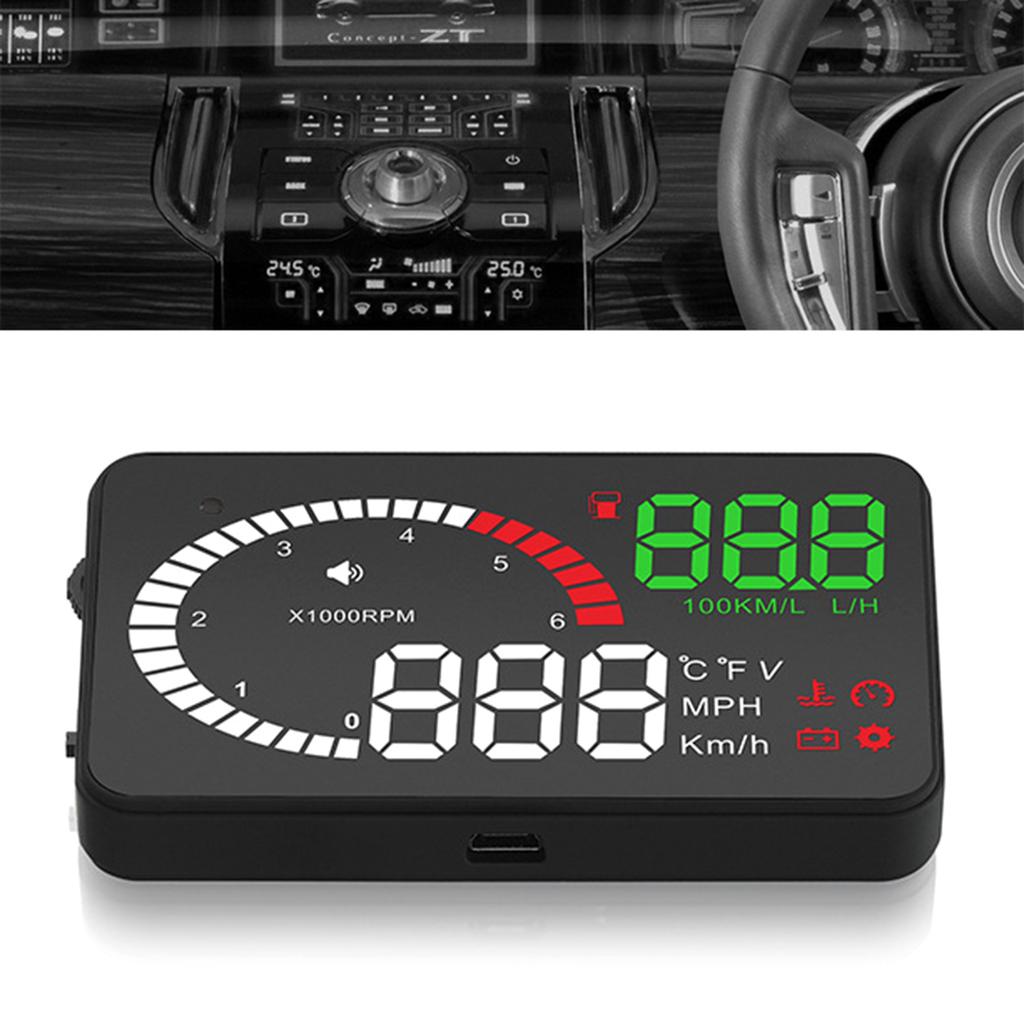 Speedometer HUD OBD2 Digital Speed Meter KMH Speedometer Head Up Display for Car With Speeding Water Temp RPM Alarm
