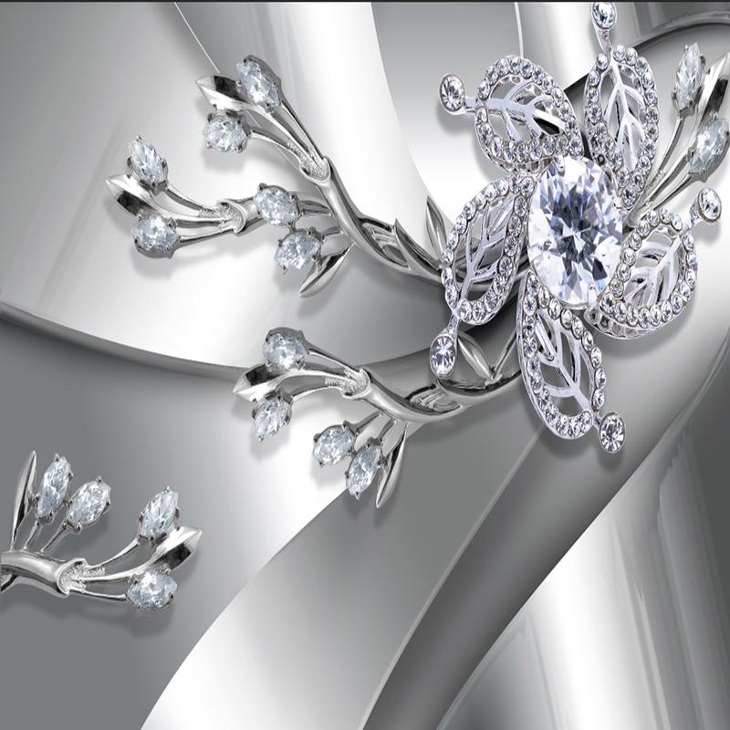 Maßgeschneiderte Tapete 3D-Wandbild Beliebige Größe Diamantblumenmuster Hintergrund Moderne Kunst Großes Wandgemälde Wohnzimmer Heimdekoration