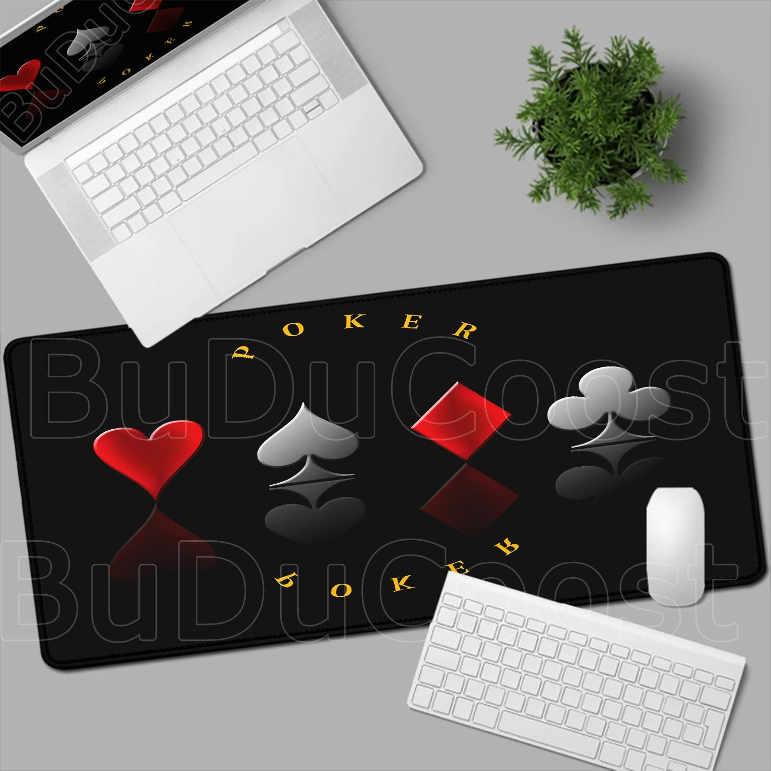 

E-sports Game Poker Mouse Pad Large Computer Laptop Gamer Desk Mats XXL Rubber Anti-slip Gaming Keyboard Mousepad PC Accessories 600x300x2mm