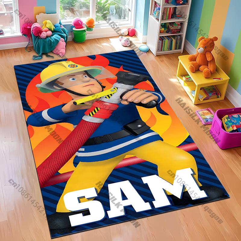 

Cute Fireman S Sam Carpet New Release! Rug for Living Room Bedroom, Children s Room,Durable Machine Washable Mat, Gifts for Kids 150cmx200cm