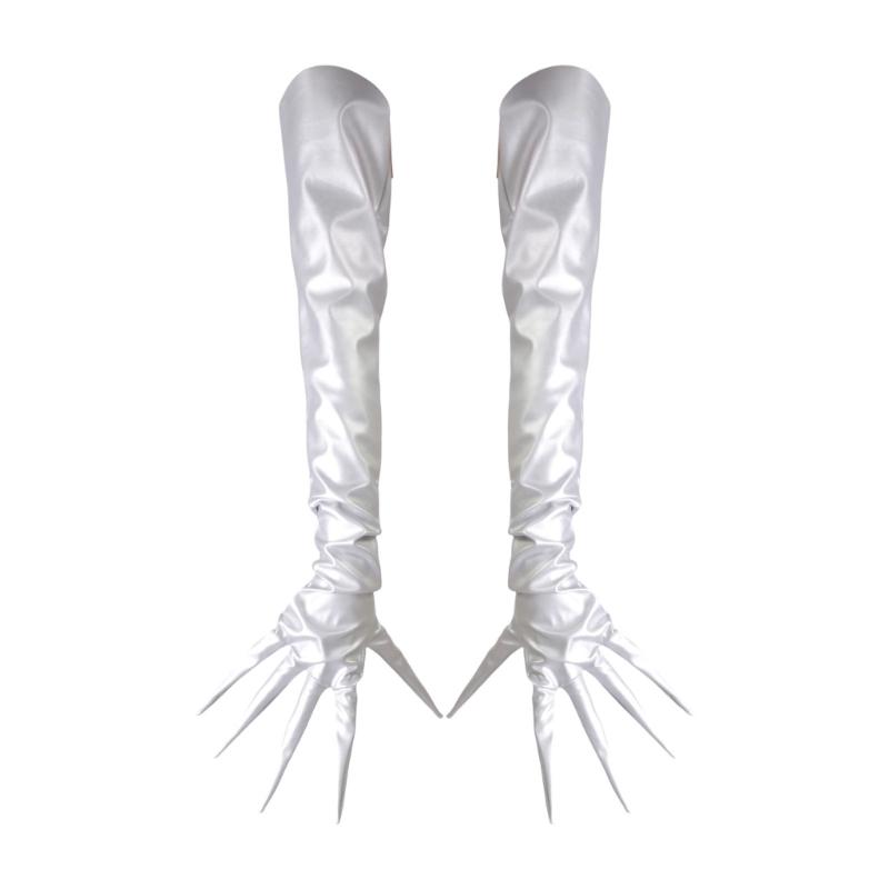 Long Finger Enamel Leather Gloves For Cosplay Event Nails Protection Costume Accessories Arm Sleeves for Halloween Party
