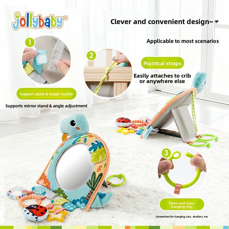 Dinosaur Fun Baby Car Mirror With Visual Stimuli And Rattles For Infant Development