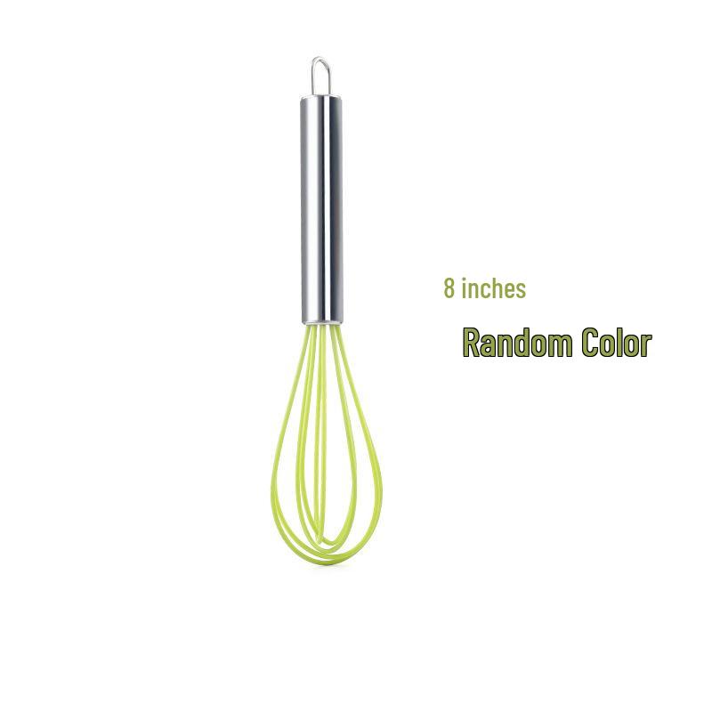 Stainless Steel Semi-Automatic Whisk Set - Manual Thickened and Mini Silicone Whisks