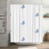 Blue Dog Print Shower Curtain Bathroom Decor Waterproof Fabric 3D Printed Bath Accessories Home Supplies White