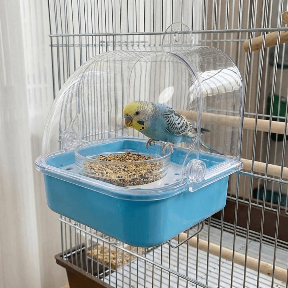 Abnehmbarer Vogeltränkenkäfig Spritzwassergeschützte Papageien-Duschbox Papageien-Badebecken Kleine mittlere Vögel