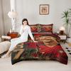 Cristiano Ronaldo 7 Portugal Crest Portrait Duvet Cover Set with Two Pillowcases for Kids Bedroom Bedding