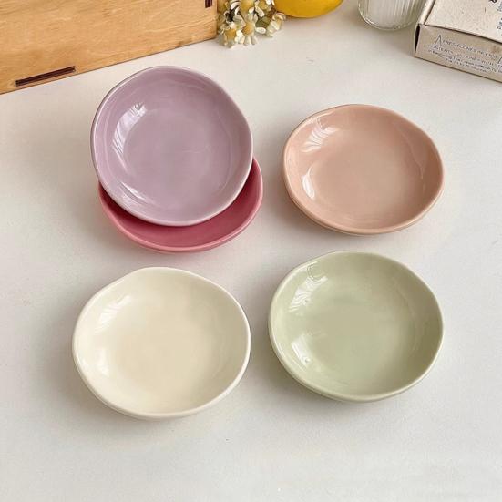 Ceramic Dipping Sauce Dish for Hot Pot BBQ Small Condiment Plate for Sushi Soya Sauce Vinegar Dishwasher Safe Appetizer Bowl