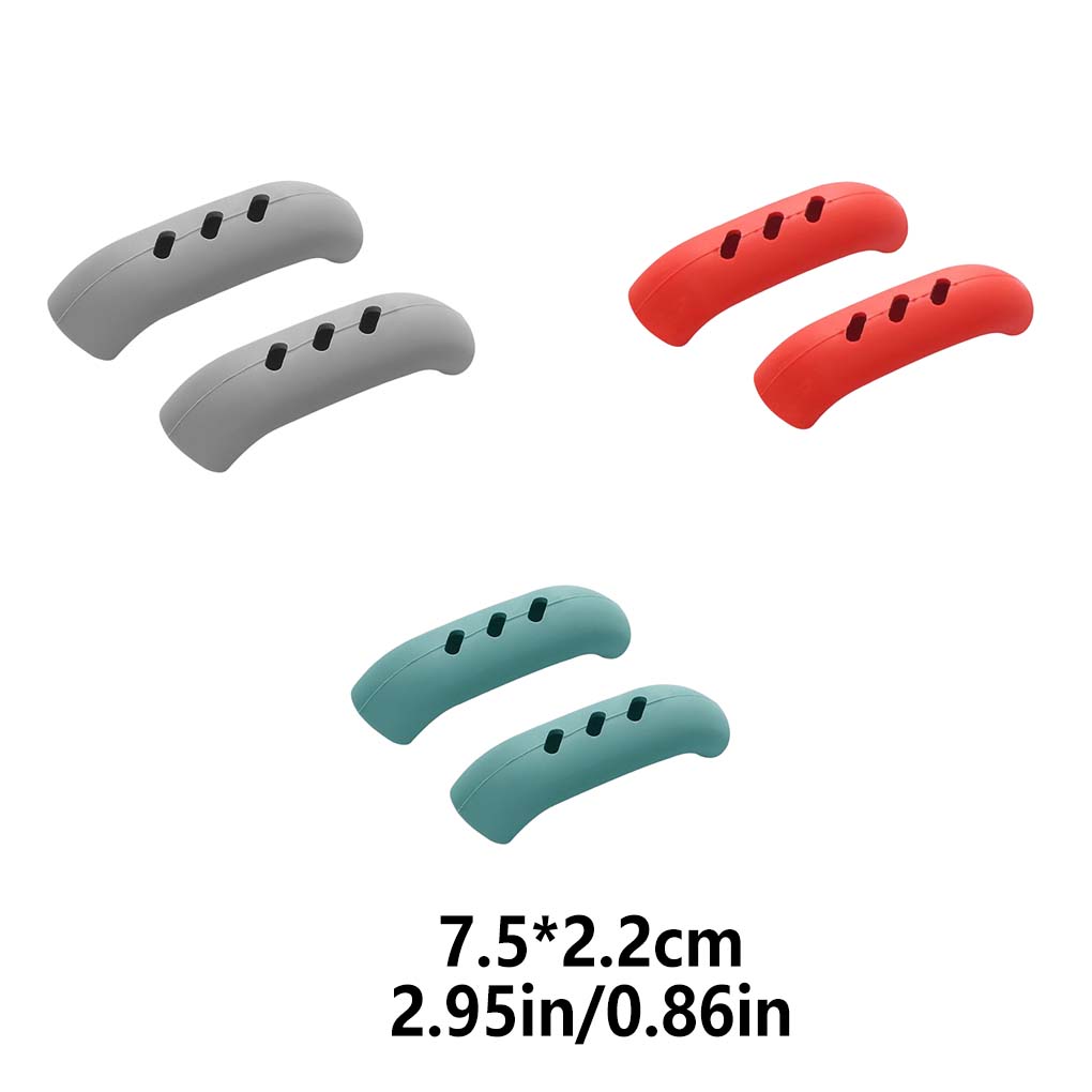 Lot de 2 Maniques en Silicone Résistantes à la Chaleur Couvre-Poignée Latérale d'Oreille de Poêle de Cuisine Aide à la Cuisson Protecteurs de Manchon d'Ustensiles de Cuisine