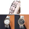 Fashion Plaid Student Watch With Quartz Movement For Casual Women