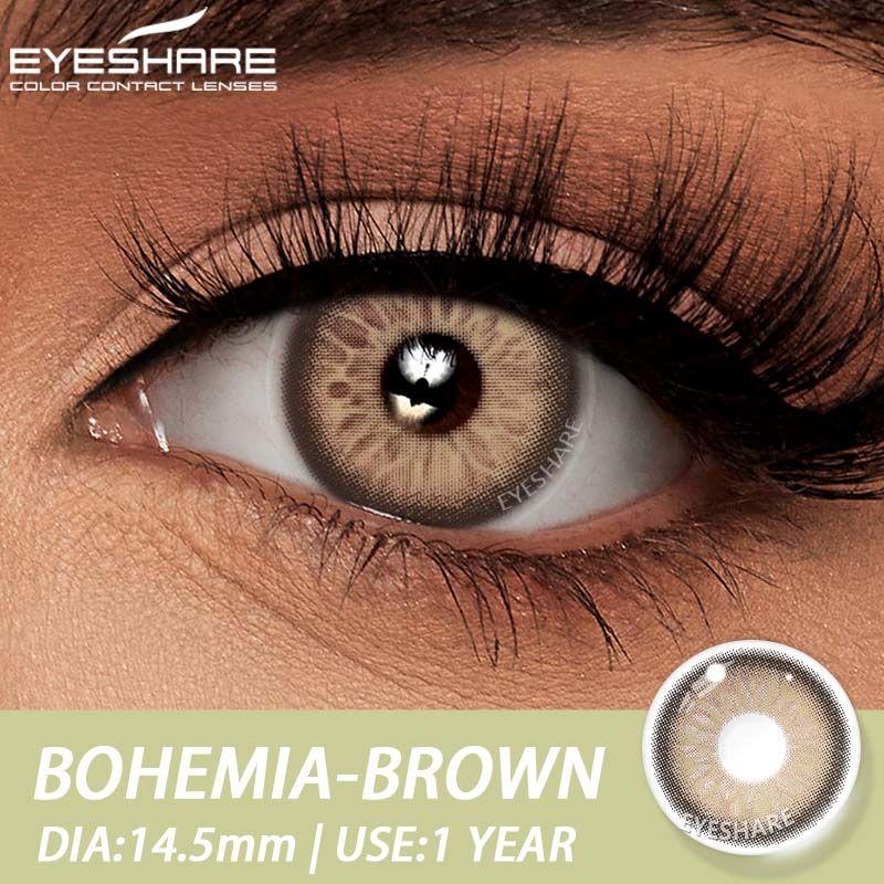 EYESHARE New Natural Color Contact Lenses Pink and Brown Contact Lenses Fashionable Purple-Grey Eye Contact Lenses Color Contact Lenses of the Year