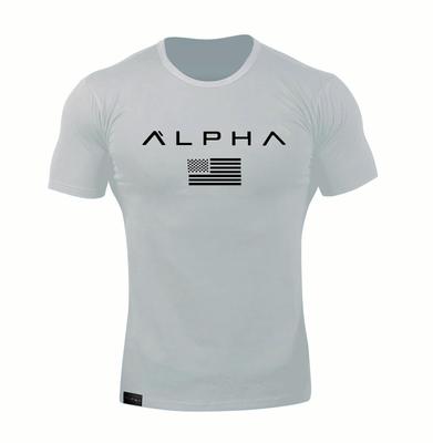 SHANLIANG Gym Stretch Short Sleeve Slim Fit Fitness Training Muscle Training Sports Stylish Casual Activewear Silver T-Shirt, Men's Quick-Drying