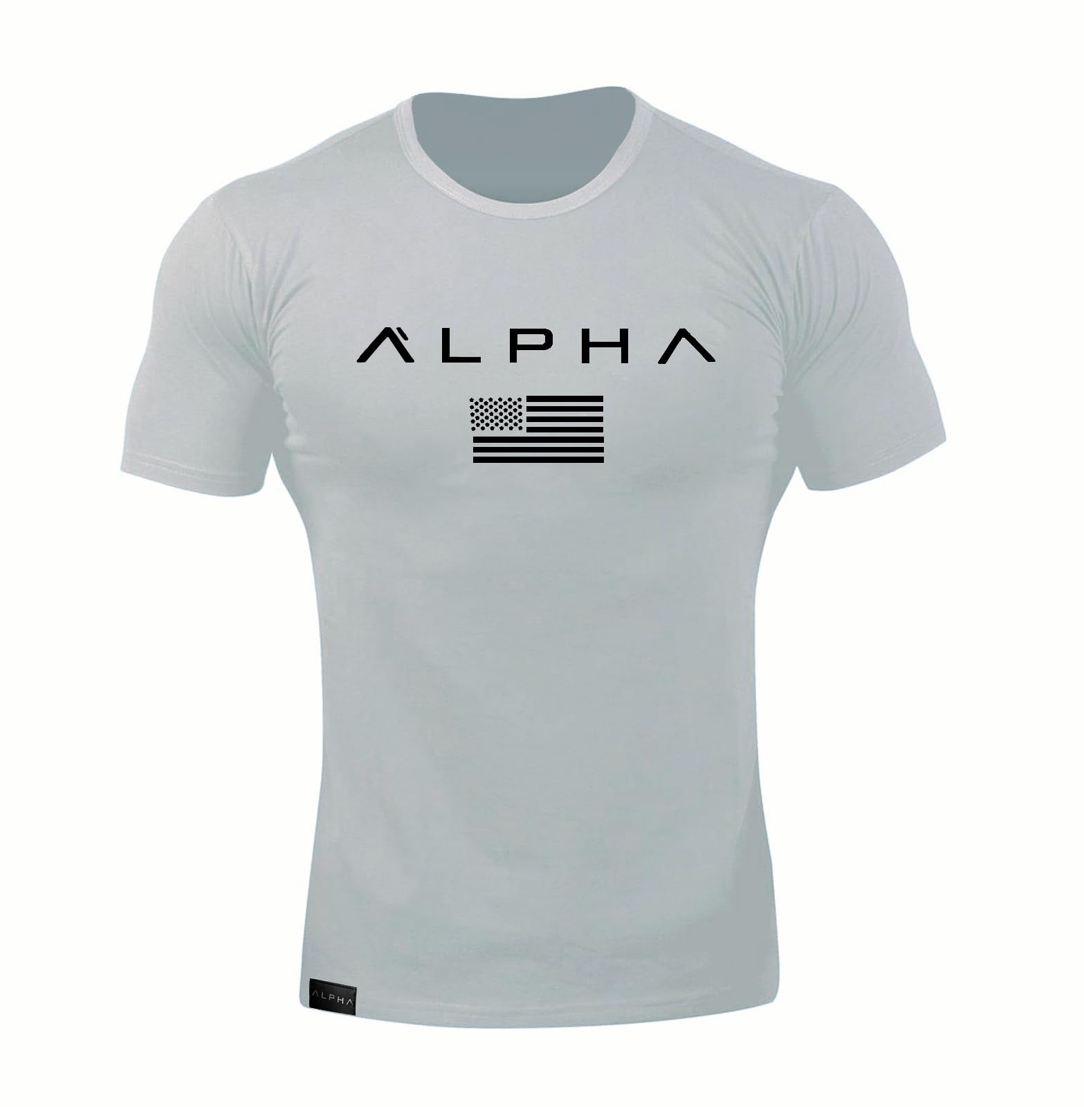 

SHANLIANG Gym Stretch Short Sleeve Slim Fit Fitness Training Muscle Training Sports Stylish Casual Activewear Silver T-Shirt, Men s Quick-Drying