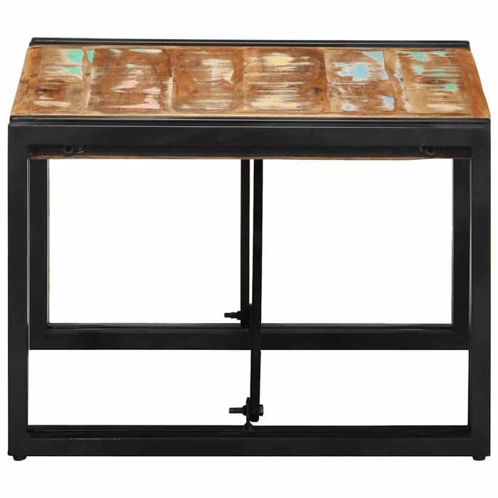 VidaXL Table basse multicolore 50x50x35 cm bois de récupération massif, table latérale, table de salon, table d'accent, bout 4016680