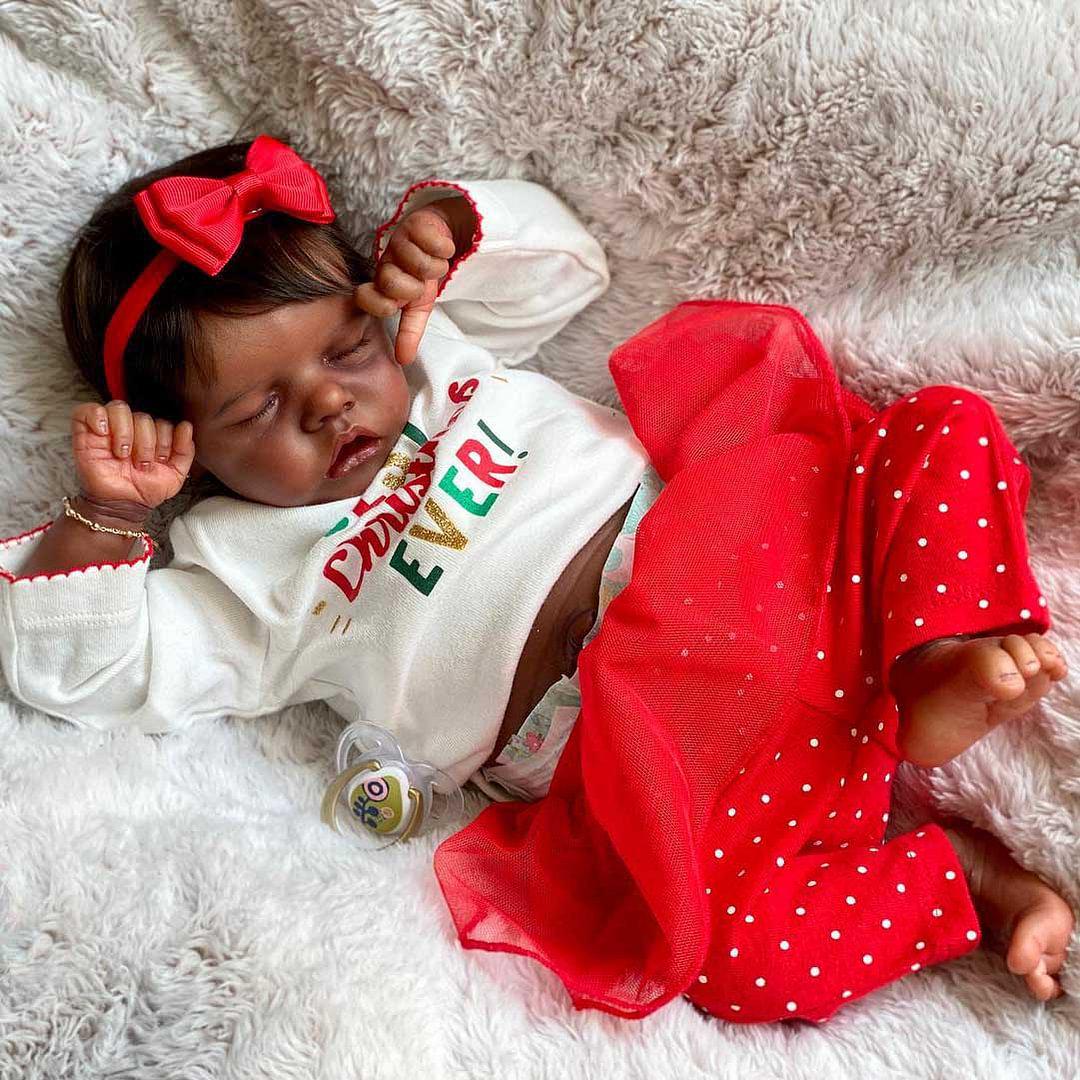 18 Reborn Doll - Twin A, Deep Skin Tone, Realistic & Adorable 18-inch full silicone