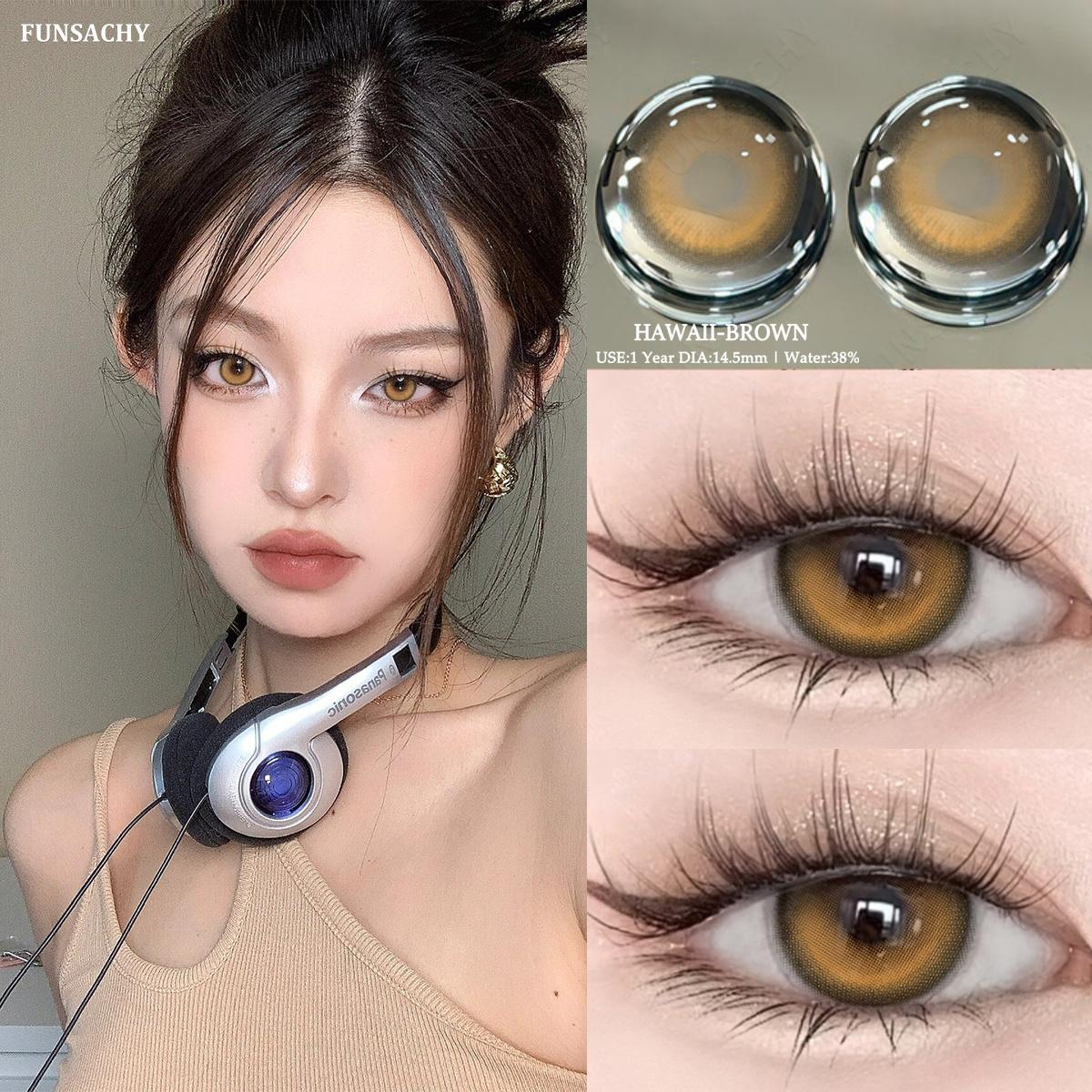 

Funsachy натуральные цветные контактные линзы 2 шт. для глаз натуральные контактные линзы модные линзы красивые зрачки красочные контактные линзы