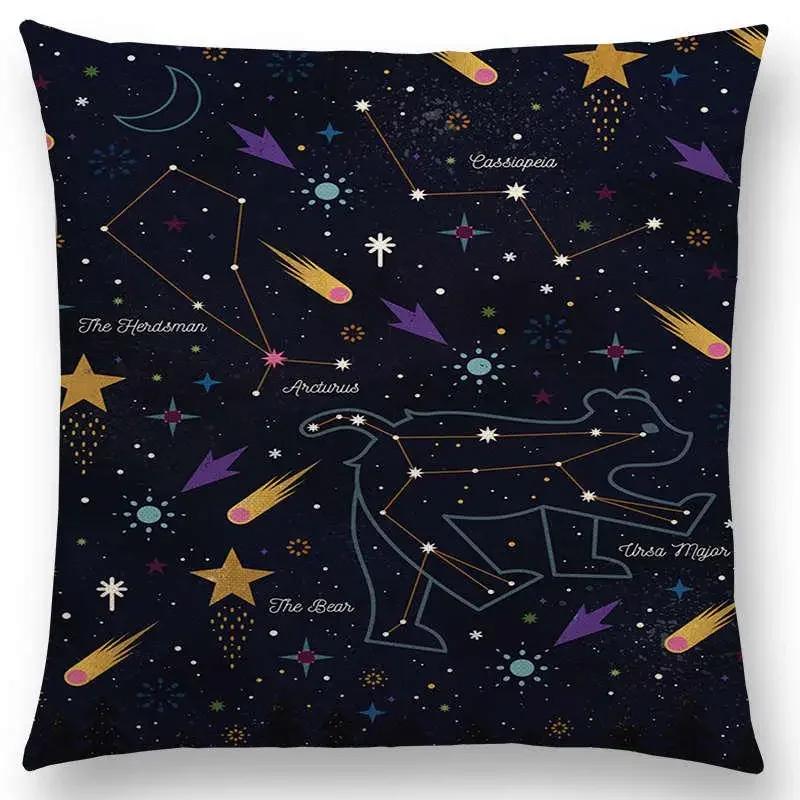 Neueste Schwarzer Hintergrund Mond Sterne Meteor Sternbild Galaxie Sofa Kissenbezug Katze Bär Hase Reh Vogel Kissenbezug