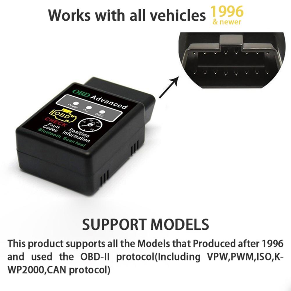 V02H21 Bluetooth OBD2 Bil diagnostisk skanner Automatisk detekteringsskanner