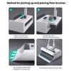 Broom Dustpan Set with Built-in Comb Teeth Adjustable Long Handle 180 Degree Rotating Broom Head Broom Dustpan Kit