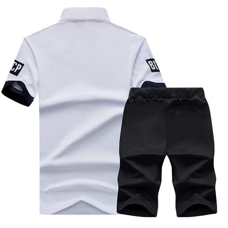 Men's V Neck Short Sleeve Tee Shorts Combo