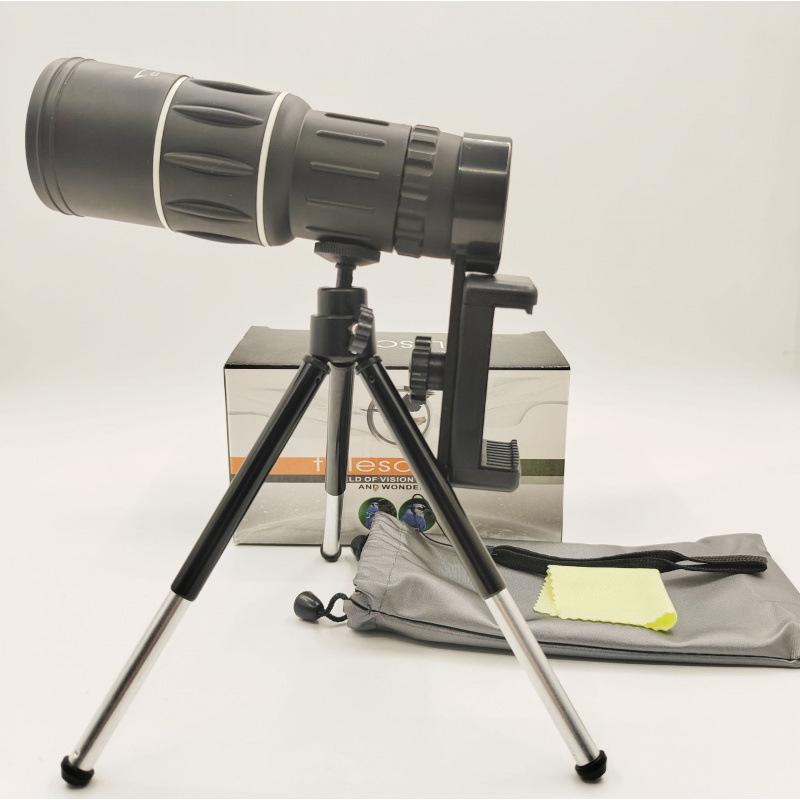 HD Monocular Telescope with High Magnification, Adjustable Low-Light Night Vision for Outdoor and Dual-Use with Mobile Phone Compatibility.