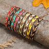 Pu Boho Chic Leather Woven Hand Bracelet Retro Womens Christmas Gift Jewelry